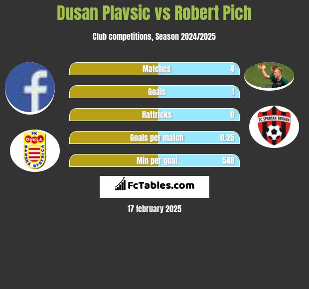 Dusan Plavsic vs Robert Pich h2h player stats