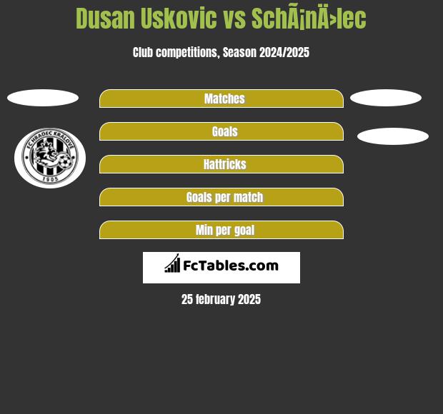 Dusan Uskovic vs SchÃ¡nÄ›lec h2h player stats