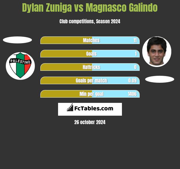 Dylan Zuniga vs Magnasco Galindo h2h player stats