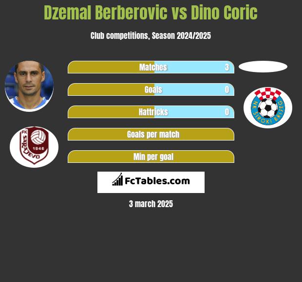 Dzemal Berberovic vs Dino Coric h2h player stats