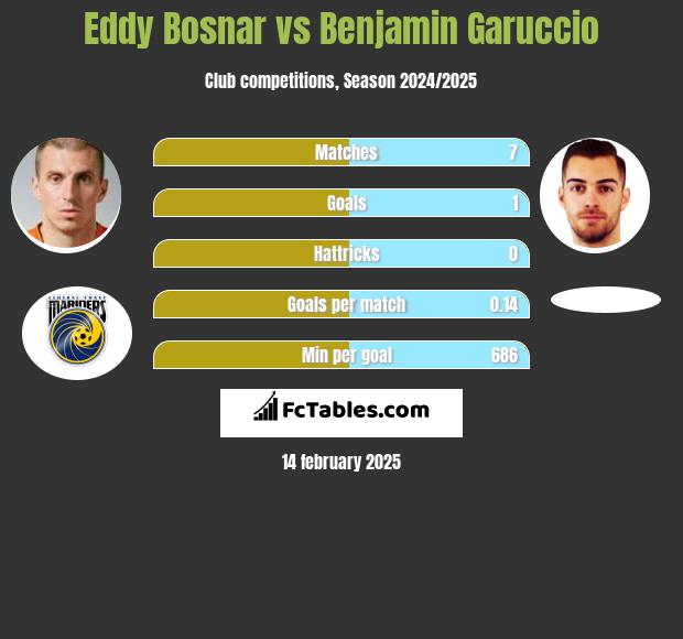 Eddy Bosnar vs Benjamin Garuccio h2h player stats