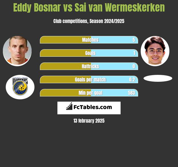 Eddy Bosnar vs Sai van Wermeskerken h2h player stats