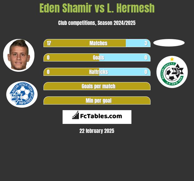 Eden Shamir vs L. Hermesh h2h player stats