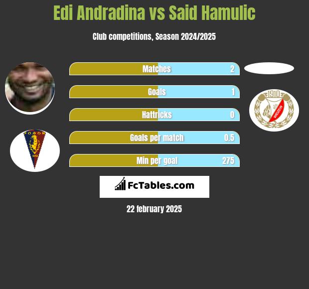 Edi Andradina vs Said Hamulic h2h player stats