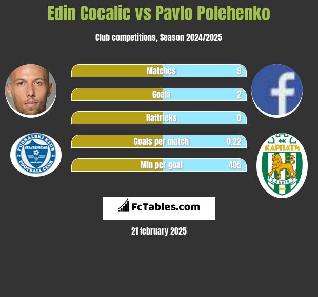 Edin Cocalic vs Pavlo Polehenko h2h player stats