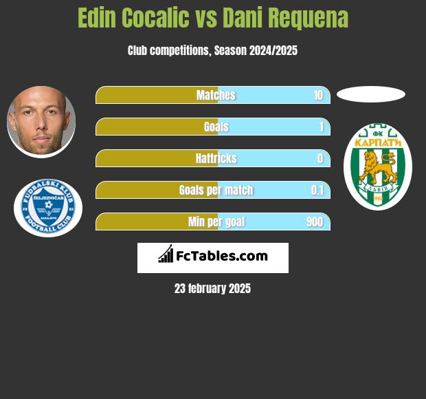 Edin Cocalic vs Dani Requena h2h player stats