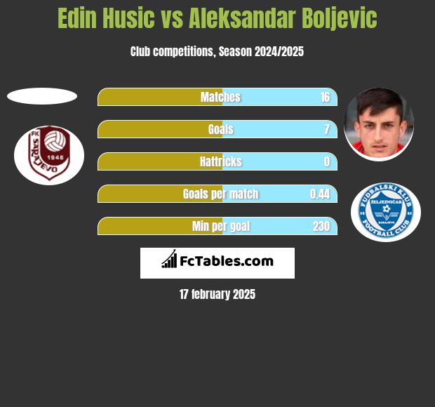 Edin Husic vs Aleksandar Boljevic h2h player stats