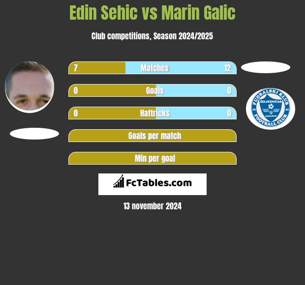 Edin Sehic vs Marin Galic h2h player stats