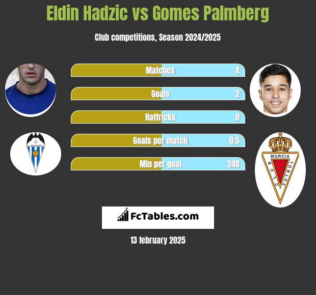 Eldin Hadzic vs Gomes Palmberg h2h player stats