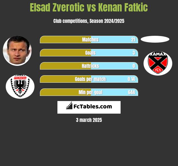 Elsad Zverotic vs Kenan Fatkic h2h player stats