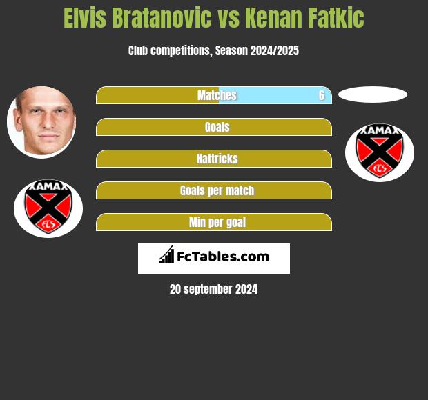 Elvis Bratanovic vs Kenan Fatkic h2h player stats