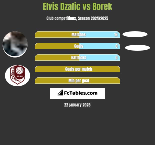 Elvis Dzafic vs Borek h2h player stats