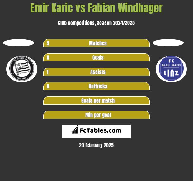 Emir Karic vs Fabian Windhager h2h player stats