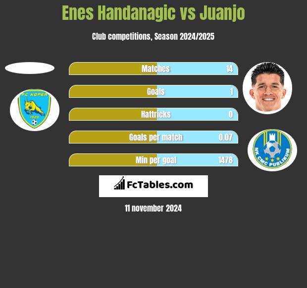 Enes Handanagic vs Juanjo h2h player stats