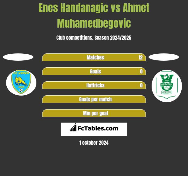 Enes Handanagic vs Ahmet Muhamedbegovic h2h player stats