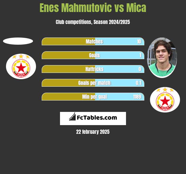 Enes Mahmutović vs Mica h2h player stats