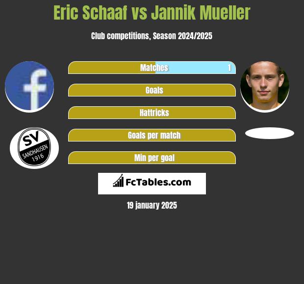 Eric Schaaf vs Jannik Mueller h2h player stats