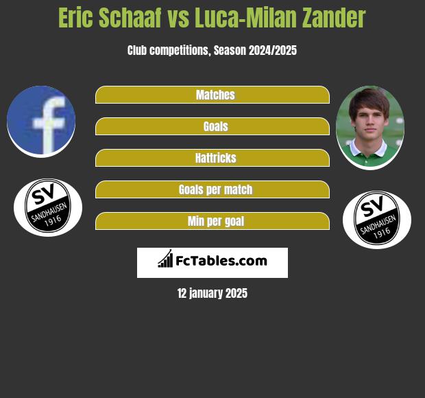 Eric Schaaf vs Luca-Milan Zander h2h player stats