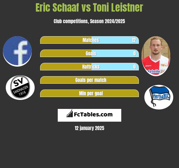 Eric Schaaf vs Toni Leistner h2h player stats