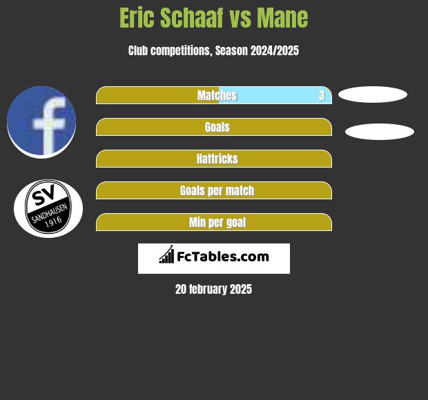 Eric Schaaf vs Mane h2h player stats