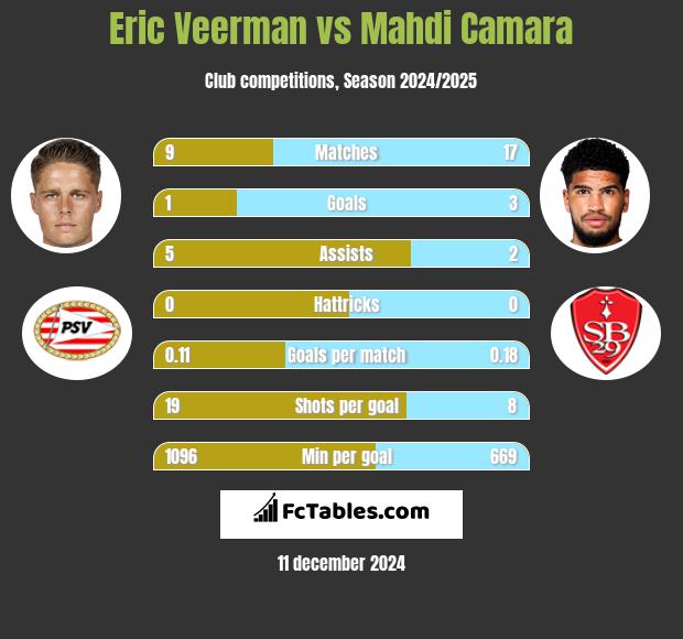 Eric Veerman vs Mahdi Camara h2h player stats