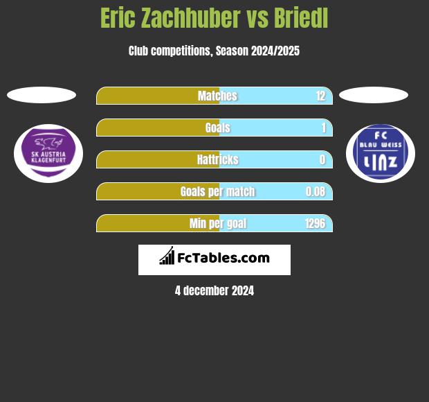 Eric Zachhuber vs Briedl h2h player stats