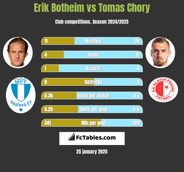 Erik Botheim vs Tomas Chory h2h player stats