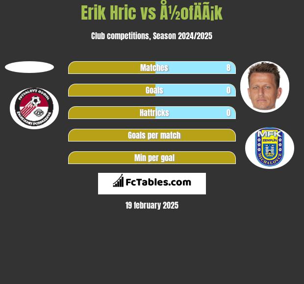 Erik Hric vs Å½ofÄÃ¡k h2h player stats