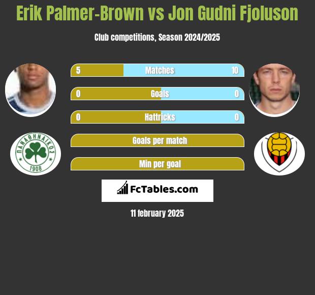 Erik Palmer-Brown vs Jon Gudni Fjoluson h2h player stats