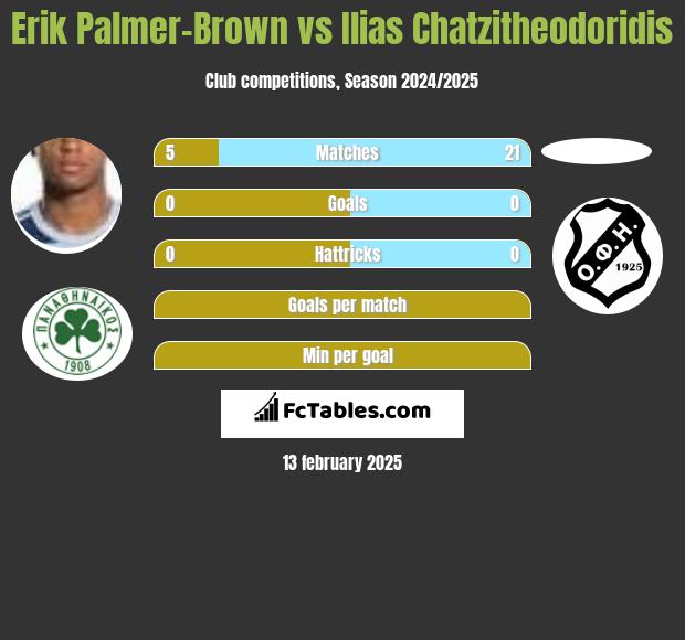 Erik Palmer-Brown vs Ilias Chatzitheodoridis h2h player stats