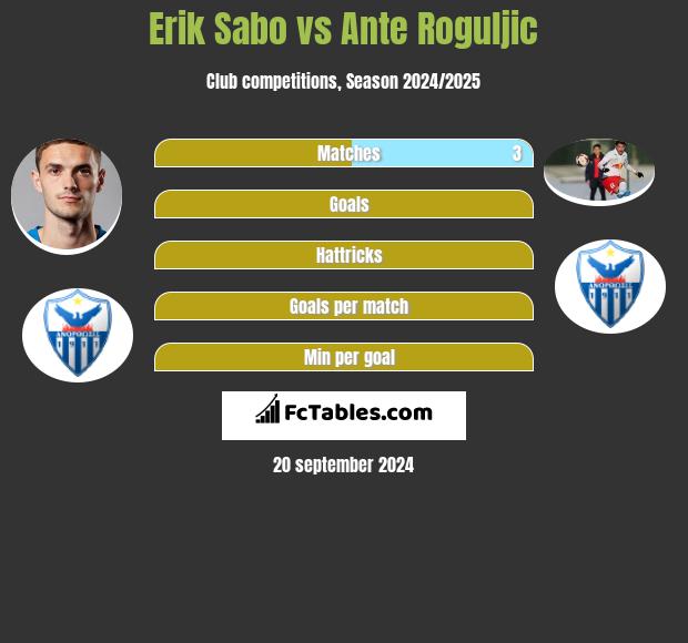 Erik Sabo vs Ante Roguljic h2h player stats