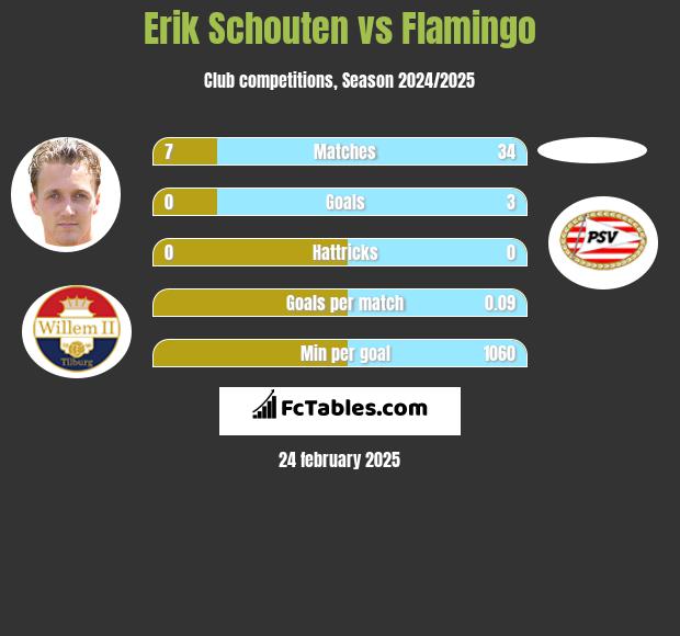 Erik Schouten vs Flamingo h2h player stats