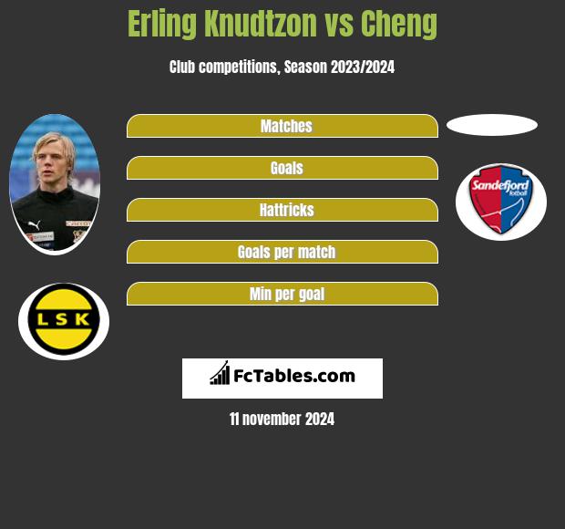 Erling Knudtzon vs Cheng h2h player stats