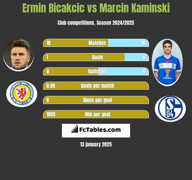 Ermin Bicakcić vs Marcin Kamiński h2h player stats