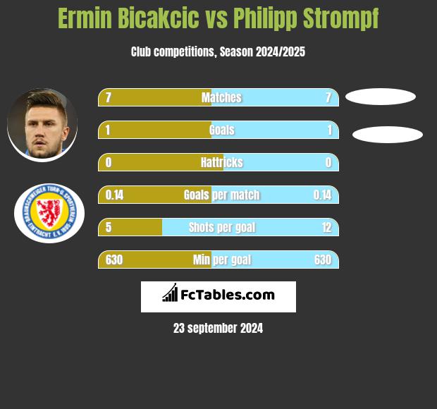 Ermin Bicakcić vs Philipp Strompf h2h player stats