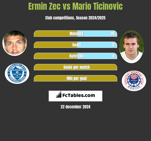 Ermin Zec vs Mario Ticinovic h2h player stats