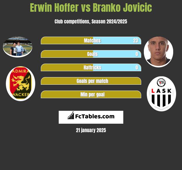 Erwin Hoffer vs Branko Jovicic h2h player stats