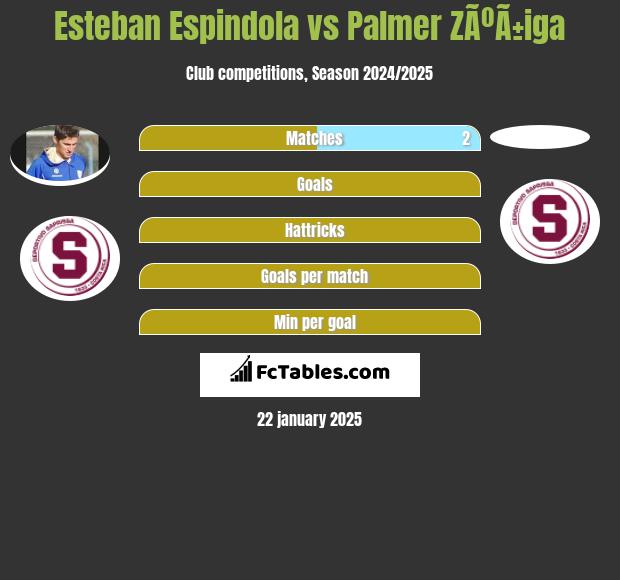 Esteban Espindola vs Palmer ZÃºÃ±iga h2h player stats