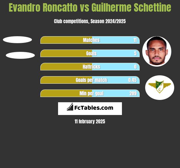 Evandro Roncatto vs Guilherme Schettine h2h player stats