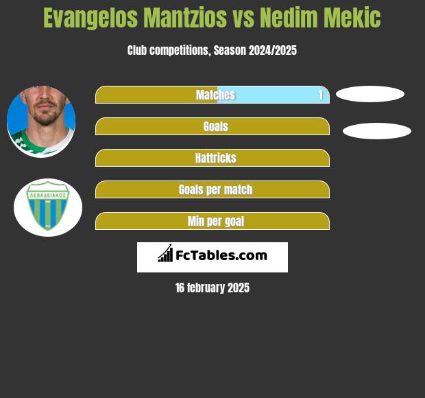 Evangelos Mantzios vs Nedim Mekic h2h player stats