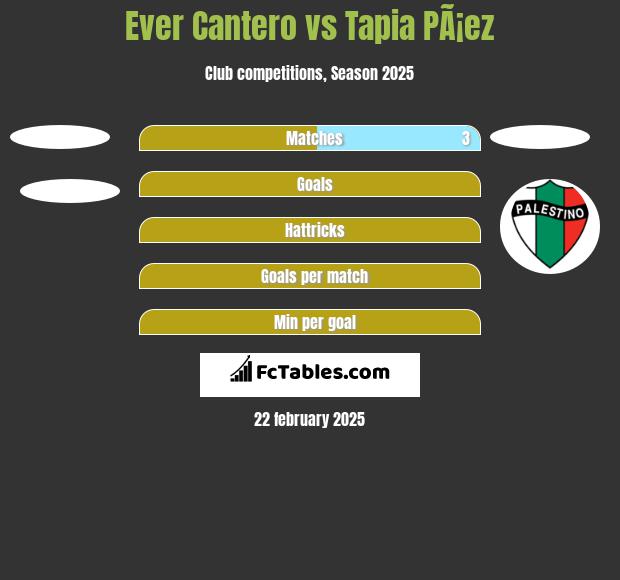 Ever Cantero vs Tapia PÃ¡ez h2h player stats