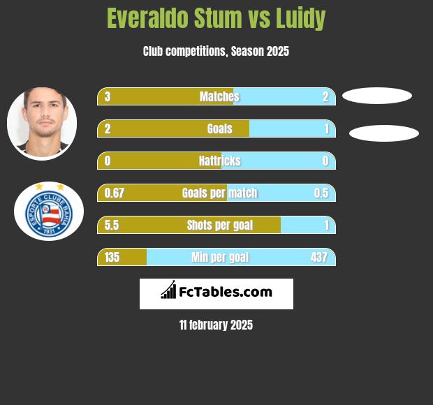 Everaldo Stum vs Luidy h2h player stats