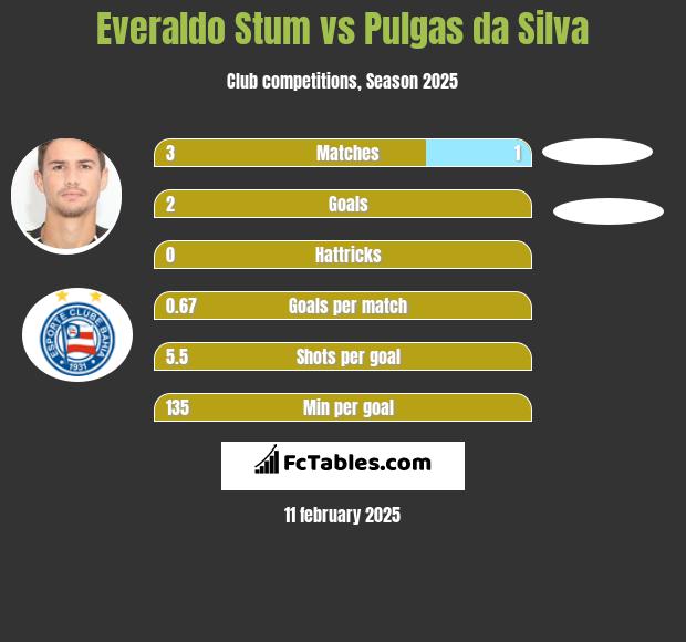 Everaldo Stum vs Pulgas da Silva h2h player stats