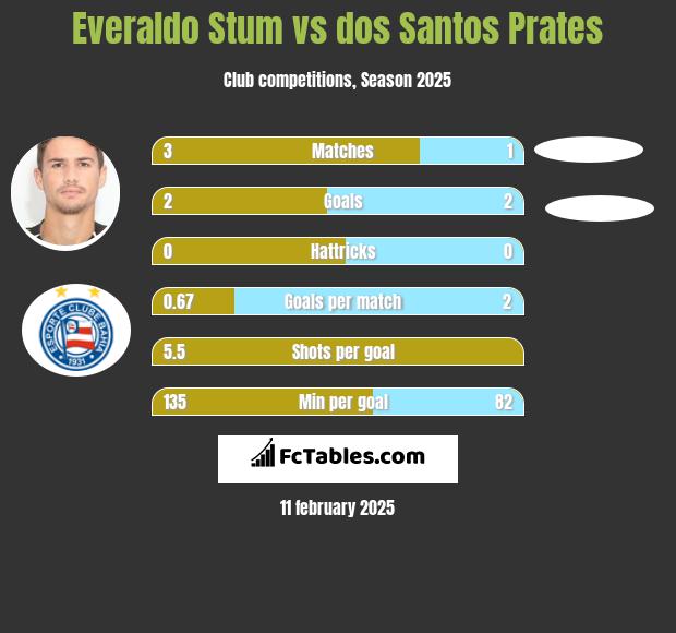 Everaldo Stum vs dos Santos Prates h2h player stats