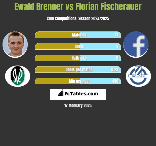 Ewald Brenner vs Florian Fischerauer h2h player stats