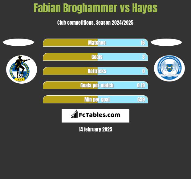 Fabian Broghammer vs Hayes h2h player stats