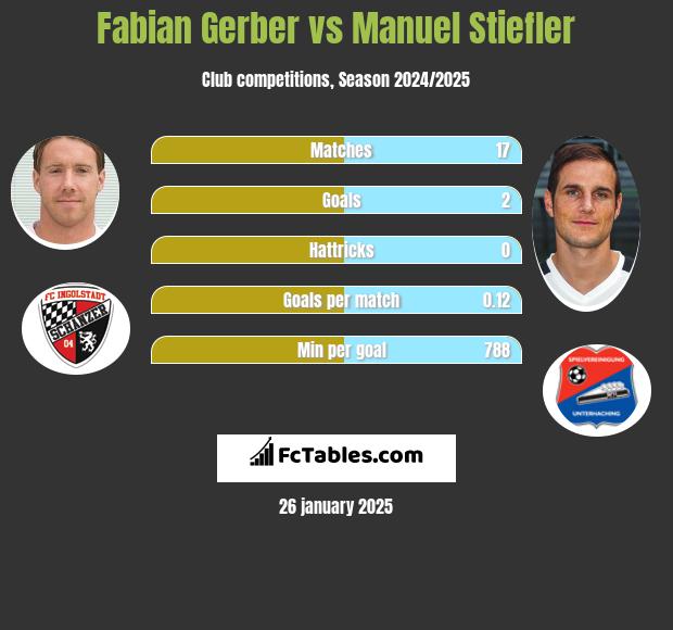 Fabian Gerber vs Manuel Stiefler h2h player stats