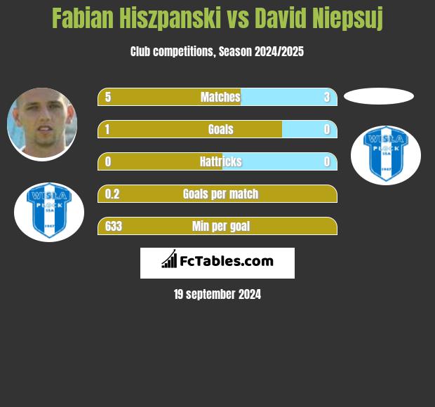 Fabian Hiszpanski vs David Niepsuj h2h player stats