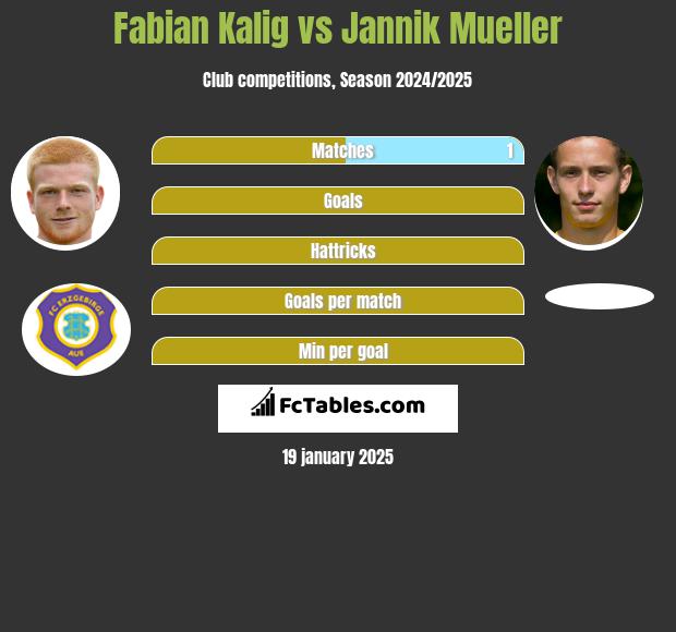 Fabian Kalig vs Jannik Mueller h2h player stats