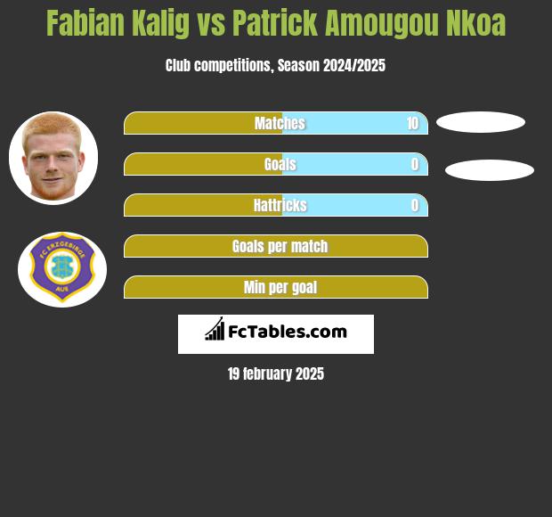 Fabian Kalig vs Patrick Amougou Nkoa h2h player stats